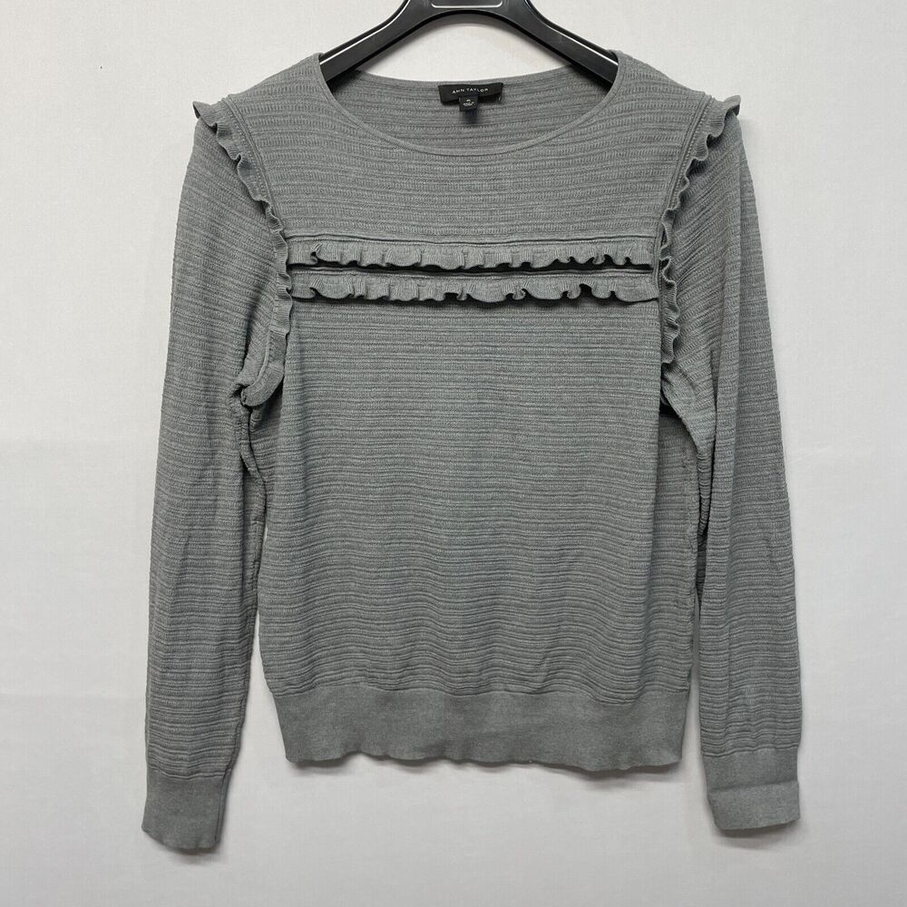 Ann Taylor Women Long Sleeve Blouse Top Shirt Size XL X-Large Gray M269 -22